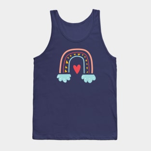 Rainbow Heart Design Tank Top